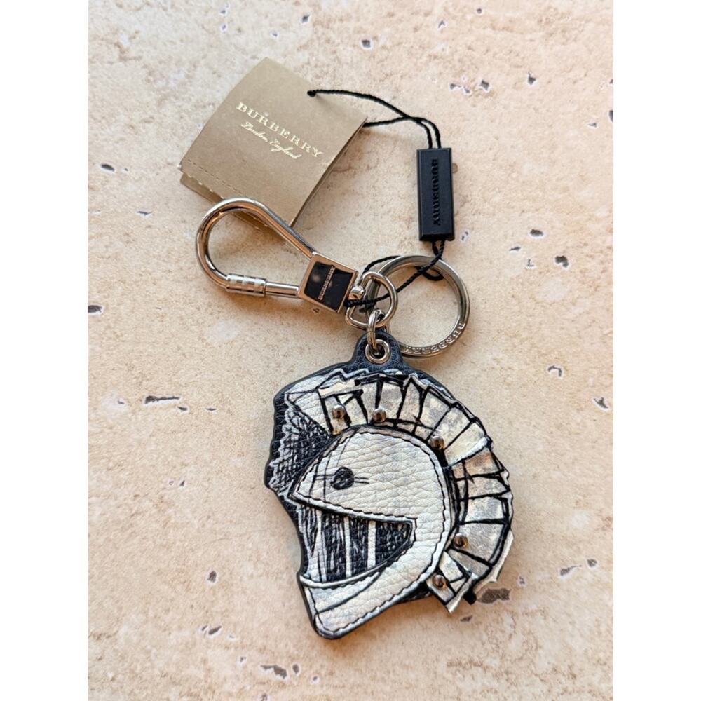 NWT! Burberry London Leather Pallas Patch Charm Knight Helmet Bag Charm
